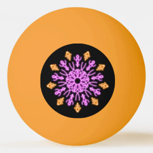 Pink and orange neon flower ping pong ball