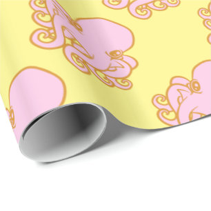Pink and Orange Octopus Wrapping Paper