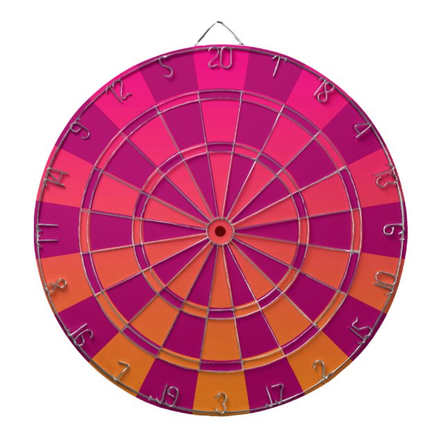 Pink And Orange Ombre Dartboard (Front)