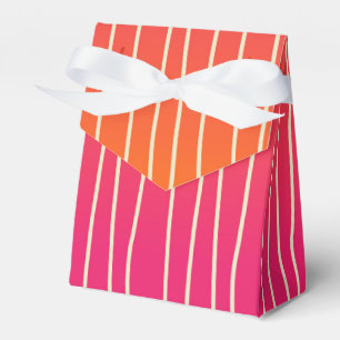 Pink and Orange Ombre with Begie Stripes Pattern Favour Box