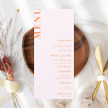 Pink and Orange Peach Apricot Crush Wedding Menu<br><div class="desc">This stylish wedding menu featuring custom text and modern typography would make a wonderful addition to your party! Easily change the text by clicking on the "personalise this template" option.</div>