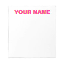 Pink and Orange Personalised Name Notepad