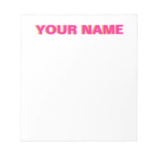 Pink and Orange Personalised Name Notepad