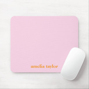 Pink And Orange Personalised Teacher Name Mouse Pad