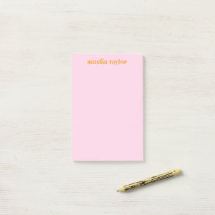 Pink And Orange Personalised Teacher Name Post-it Notes