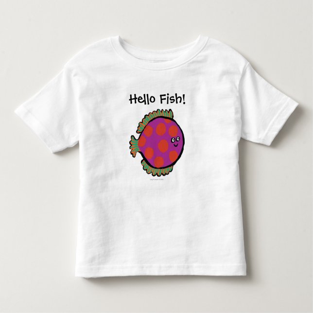 Pink and Orange Polka-Dot Fish Toddler T-Shirt (Front)