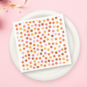 Pink and orange polka dots napkin