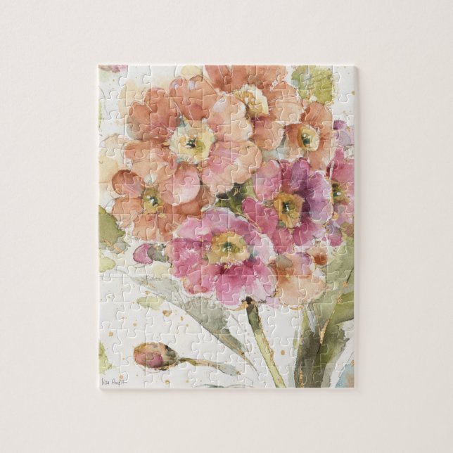 Pink and Orange Primrose Jigsaw Puzzle (Vertical)