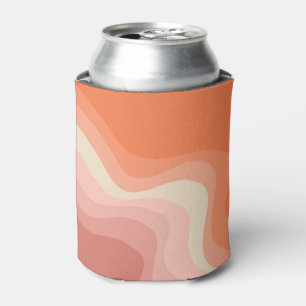 Pink and orange retro style waves can cooler