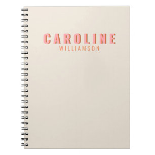 Pink and Orange Retro Typography Creative Custom Notebook