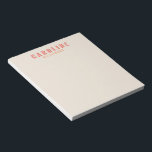 Pink and Orange Retro Typography Creative Custom Notepad<br><div class="desc">Personalised Pink and Orange Retro Typography Creative Modern Notepad</div>