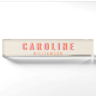 Pink and Orange Retro Typography Creative Modern Nameplate