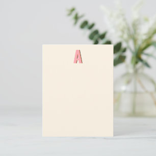 Pink and Orange Retro Typography Monogram Initial Card