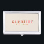 Pink and Orange Retro Typography Personalised Name Business Card Holder<br><div class="desc">Pink and Orange Retro Typography Personalised Name Business Card Case</div>