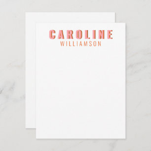 Pink and Orange Retro Typography Personalised Name Card