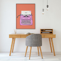 Pink and Orange Retro Vintage Typewriter