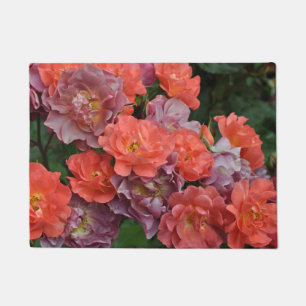 Pink and orange rose beauty doormat