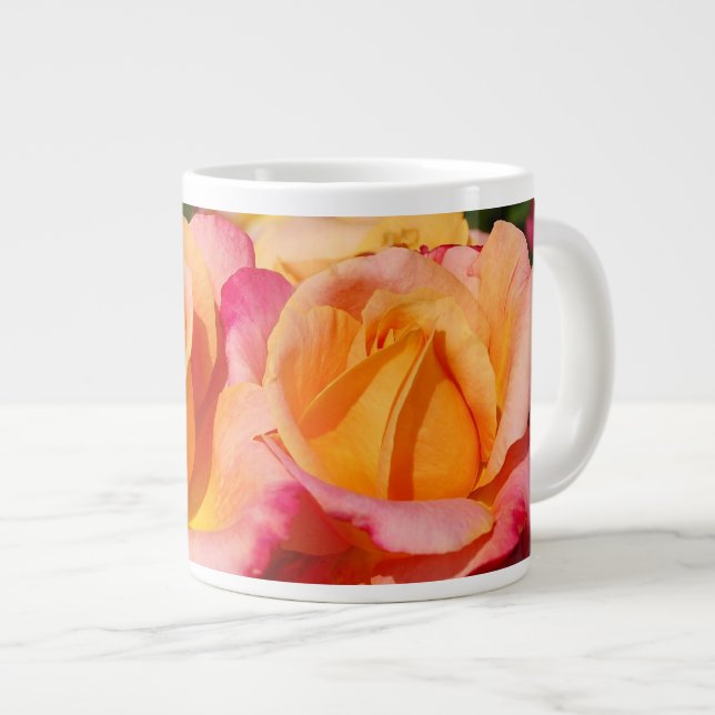 Pink and orange roses large coffee mug (Front Right)