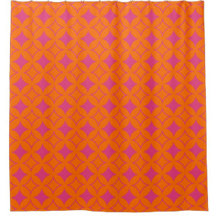 Pink and orange shippo shower curtain