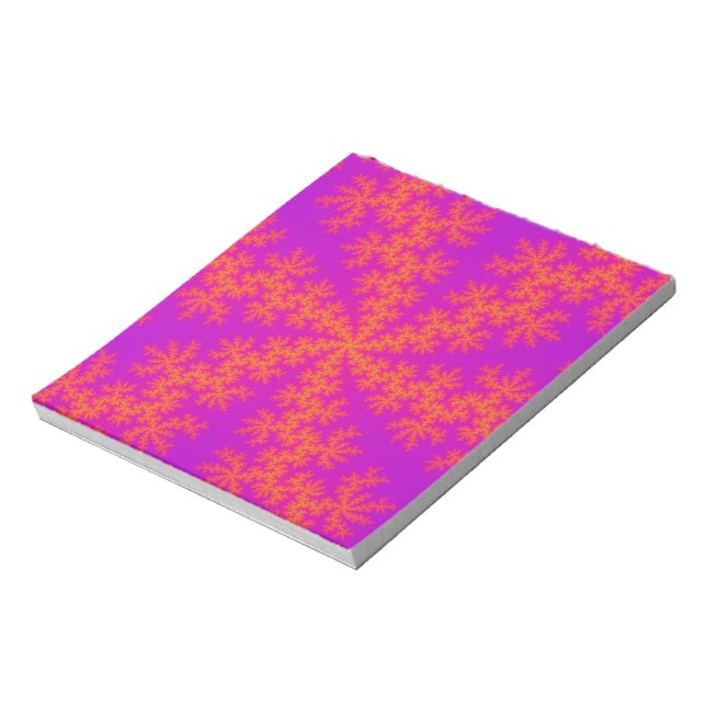 Pink and Orange Snowflake Notepad (Rotated)
