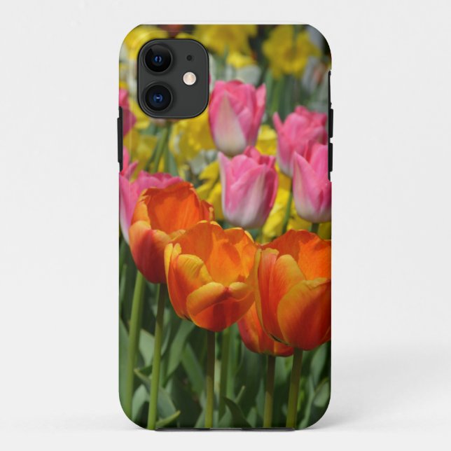 Pink and orange spring tulips iphone 5 case (Back)