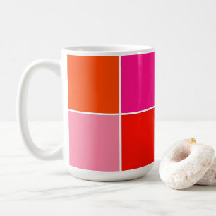 Pink and Orange Squares Coffee Mug