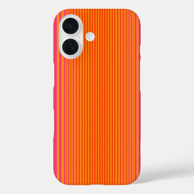 Pink and Orange Striped Pattern Case-Mate iPhone Case (Back)
