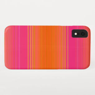 Pink and Orange Striped Pattern iPhone XR Case