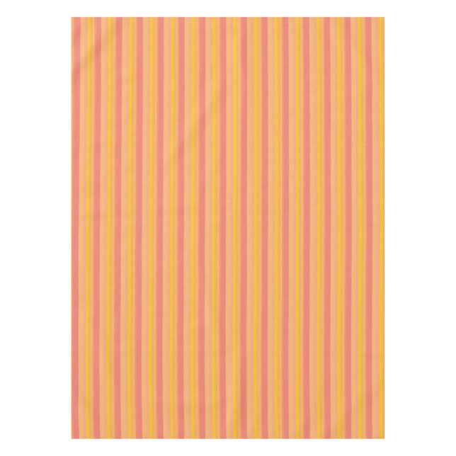 Pink and Orange Striped Pattern Tablecloth (Front)