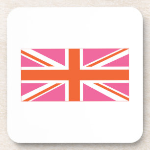 Pink and Orange Union Flag Coaster