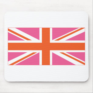 Pink and Orange Union Flag Mouse Pad