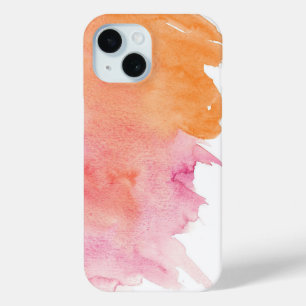 Pink and Orange Watercolor Paint Splash Phone Case