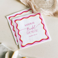 Pink and Orange Wavy Border Bridal Shower