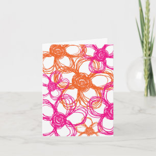 Pink and Orange Wild Flowers Thank You Card