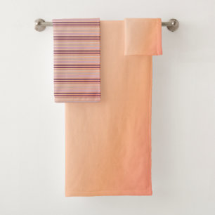 Pink And Peach Coral Bath Towel Set