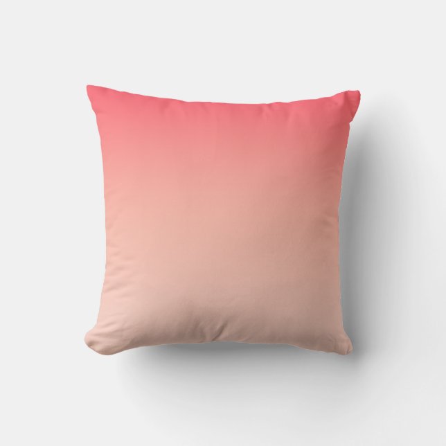Pink and peach gradient background cushion (Front)