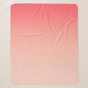 Pink and peach gradient background sherpa blanket