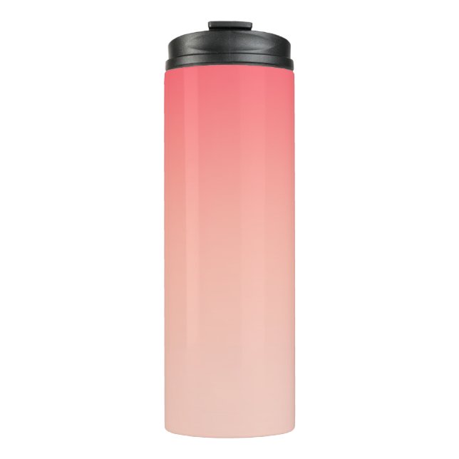 Pink and peach gradient background thermal tumbler (Front)