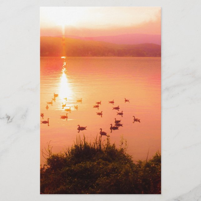Pink and peach lake sunset (Front)