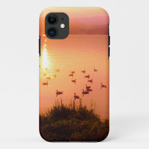 Pink and peach lake sunset Case-Mate iPhone case