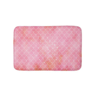 Pink and Peach Mermaid Bath Mat