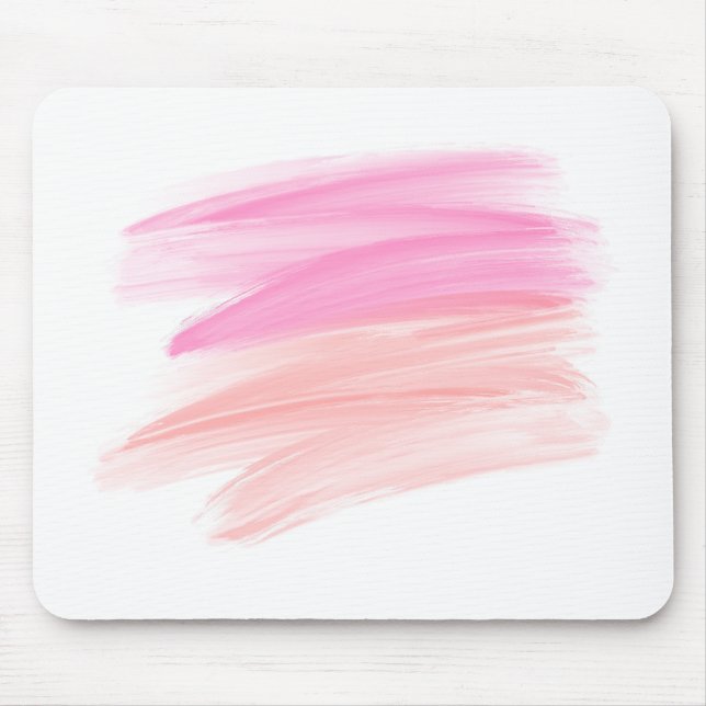 Pink and Peach Paint Smear Mouse Pad (Front)