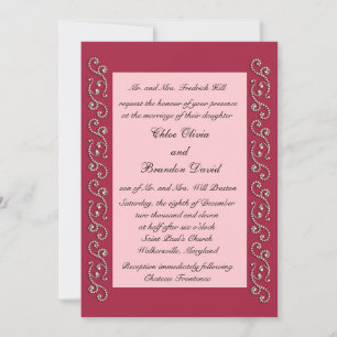 Pink and Pearls Wedding Invitation
