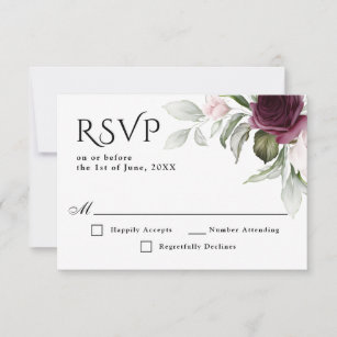 Pink and Plum Floral Charm Wedding RSVP