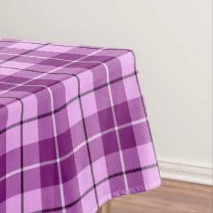 Pink And Plum Tartan Plaid Tablecloth