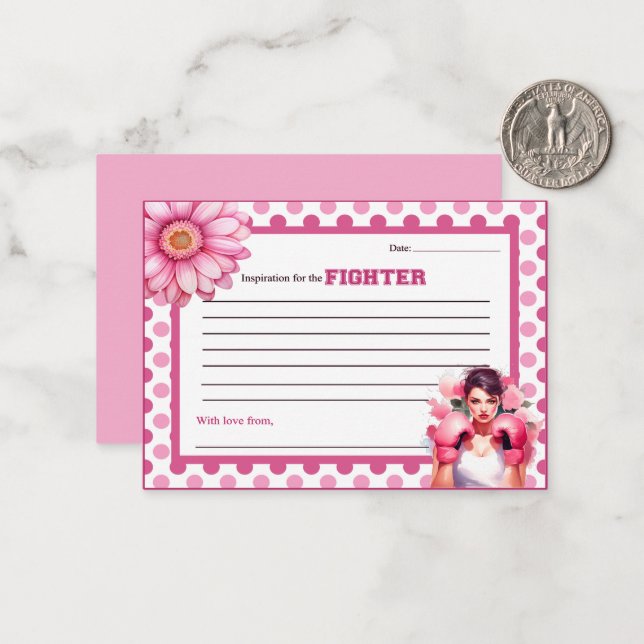 Pink and Pretty Floral Breast Cancer Advice Card (Front/Back In Situ)