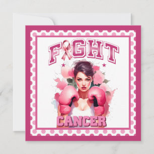 Pink and Pretty Floral Breast Cancer Holiday Card
