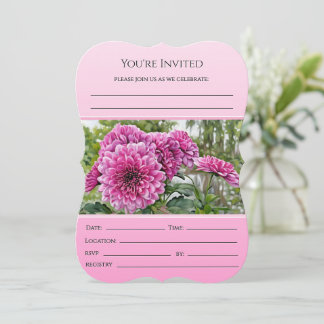Pink and Pretty Floral Bridal Invitation