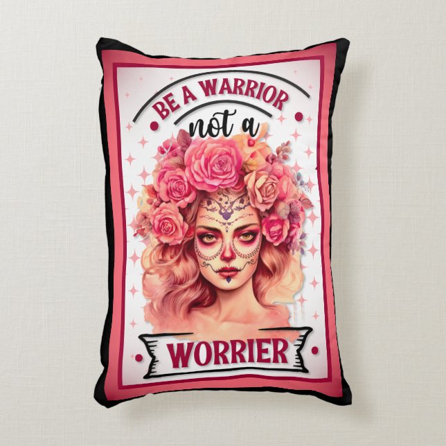 Pink and Pretty Sugar Skull Decorative Cushion (Front(Vertical))
