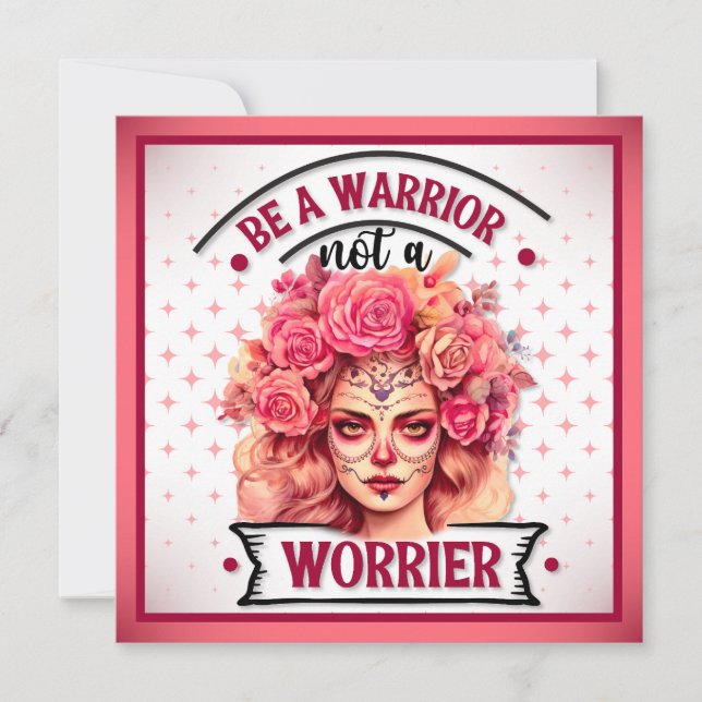 Pink and Pretty Sugar Skull  Holiday Card (Front)